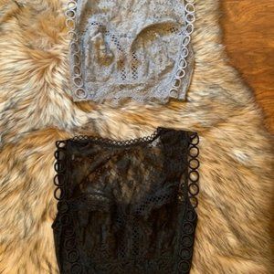 Victoria's Secret lace bralettes blue and black